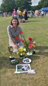 Blog author at first show with entries