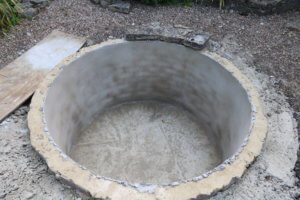 Pond under construction