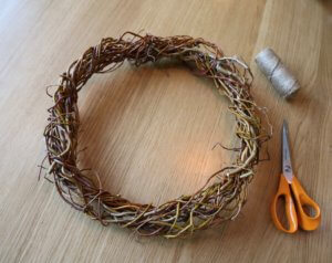 Ring for Christmas wreath made from twisted willow