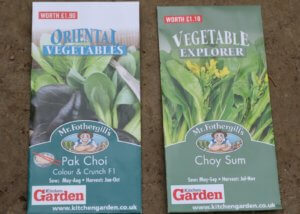 Quick growing vegetables - oriental greens